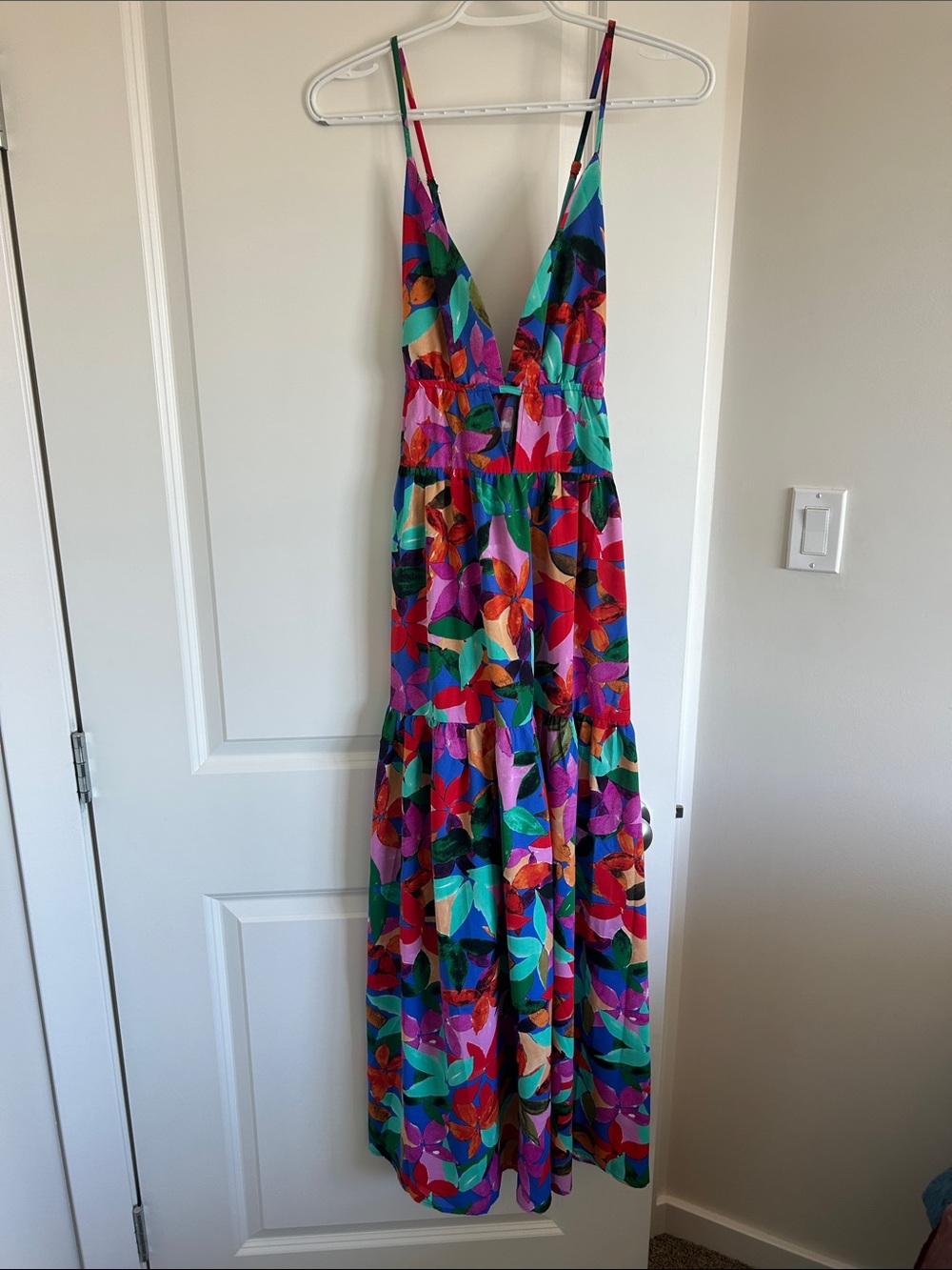 Vibrant Multicolor Floral Maxi One-Piece Dress